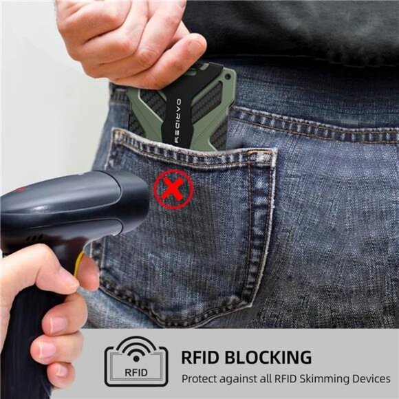 Wallet for Men- Slim Money Clip with Clear ID Card Holder, RFID Blocking - Picture 4 of 7